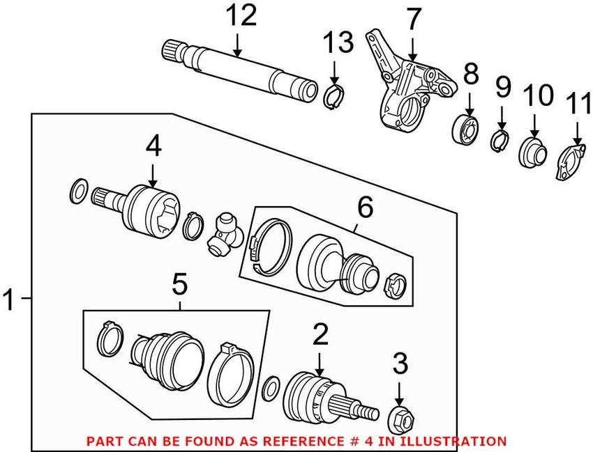 CV Joint Kit - Front Inner